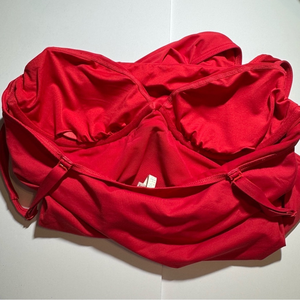 🌻 Sea Level Australia Eco Essentials Square Neck Red One-Piece Swimsuit size 14 - Picture 10 of 15